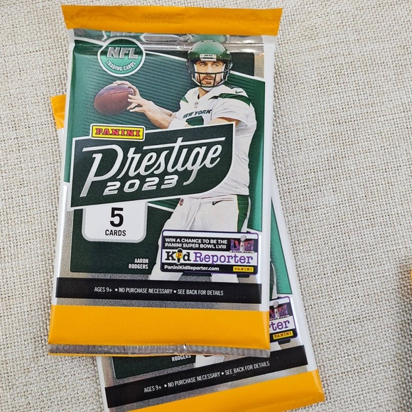 2023 Panini Prestige NFL Trading Card Pack Aaron Rodgers 5 card pk - 6 packs - Picture 7 of 8